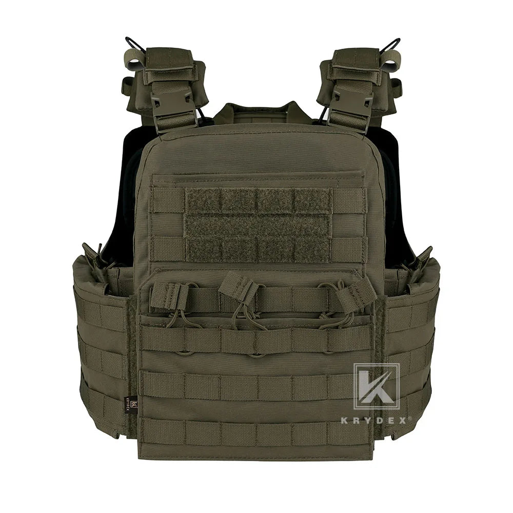 KRYDEX 500D CPC Heavy Duty Tactical Vest Plate Carrier Modular MOLLE Vest with Magazine & Radio Pouch for Combat Hunting Outdoor