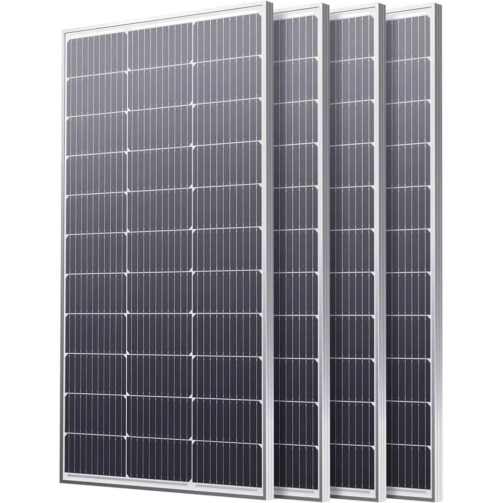 400W Solar Panel, 4 Pcs 100 Watt Solar Panel with High-Output Design, High Efficiency Monocrystalline PV Module for 12V/24V/48V