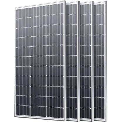 400W Solar Panel, 4 Pcs 100 Watt Solar Panel with High-Output Design, High Efficiency Monocrystalline PV Module for 12V/24V/48V