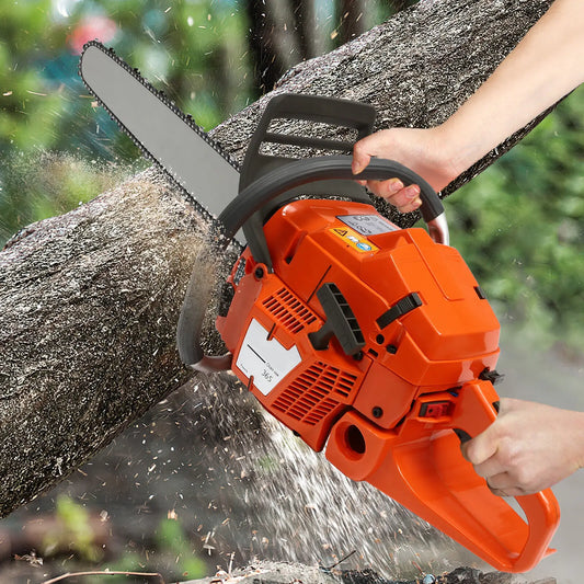 24 Inch 3.4kw Handheld Chainsaw Garden Saw Portable 65cc Gas Powered Chainsaws 2700rpm