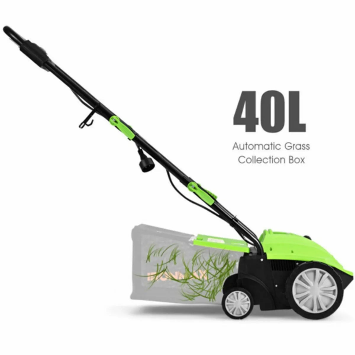 13" Electric Lawn Dethatcher w/ Collection Bag and Removable Blades Multifunctional Grass Trimmer Garden Trimming Machine