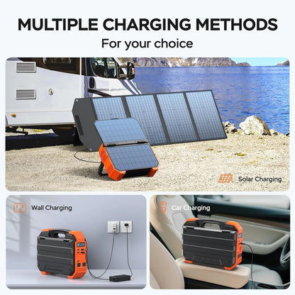 Portable Power Station with 120W Solar Panel, 1600W (Peak 3200W) Solar Generator Built-in Solar Panel, 1024Wh, Customized