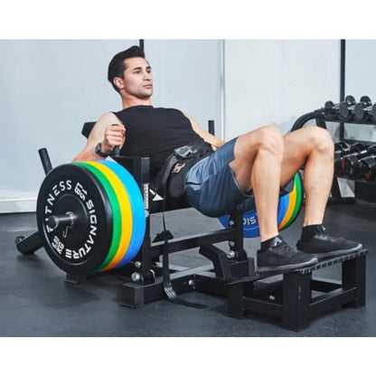 Signature Fitness Glute Bridge Plate-Loaded Hip Thrust Machine for Butt Shaping and Building Glute Muscles in Black with Durabl