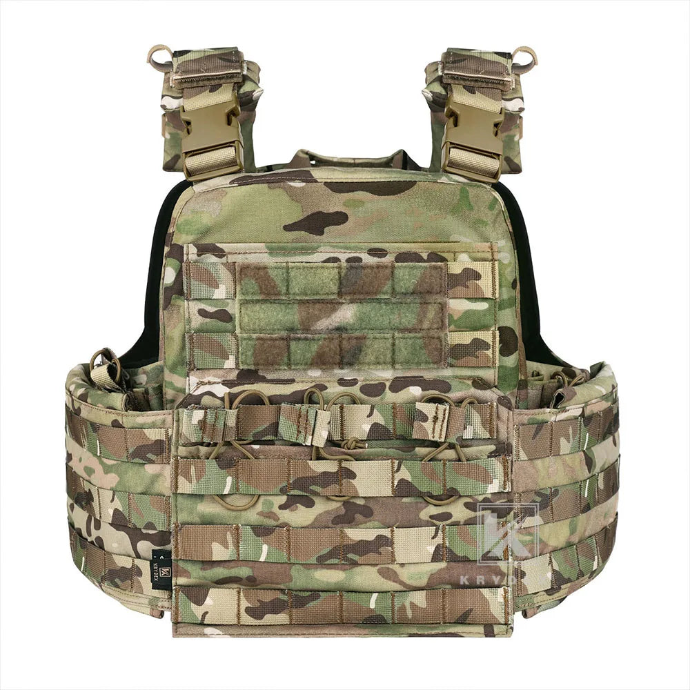KRYDEX 500D CPC Heavy Duty Tactical Vest Plate Carrier Modular MOLLE Vest with Magazine & Radio Pouch for Combat Hunting Outdoor