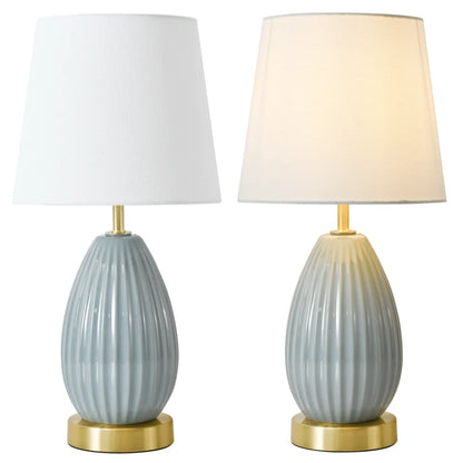 18-Inch Table Lamp with E26 Black Bakelite Socket, 60W Max (Bulb Excluded), Rotary Switch, Antique Brass & Light Blue Finish