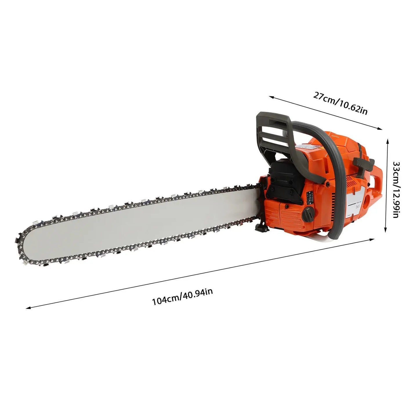 24 Inch 3.4kw Handheld Chainsaw Garden Saw Portable 65cc Gas Powered Chainsaws 2700rpm