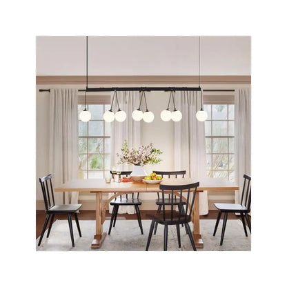 8-Light Sphere Globe Chandelier Kitchen Pendant Light - Modern Lighting Fixture, Perfect for Dining Room and Living Space