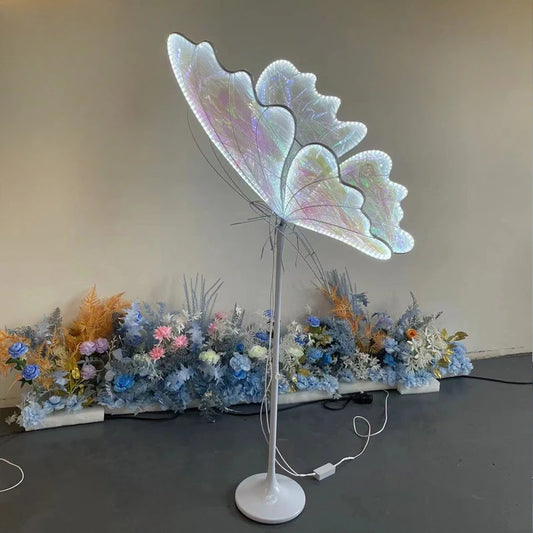 Wedding Luminescent Lamp Multicolored Butterfly Wings Creative Road Lead Stage Lights for Party Ornaments Wedding Decor Lamps