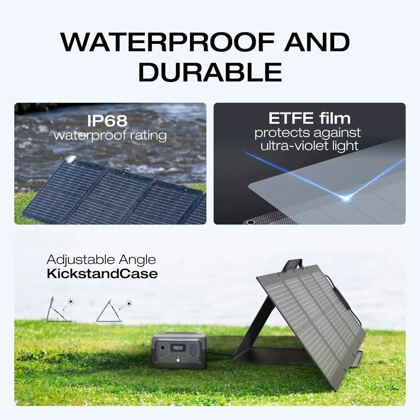 Solar Generator RIVER 3 Plus with 110W Solar Panel, 286Wh Portable Power Station LiFePO4 Battery, 3 Up to 1200W AC, Customized