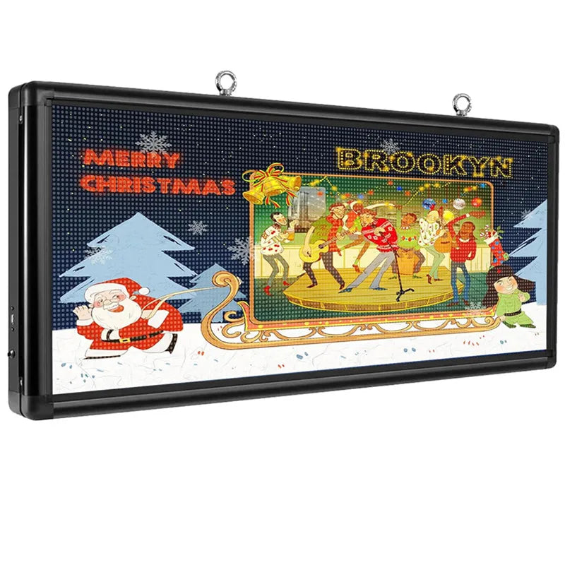 P6 1030X450mm Outdoor Full Color LED Displays Scrolling Text LED Screen USB Programmable Shop Advertising LED Matrix Sign Board
