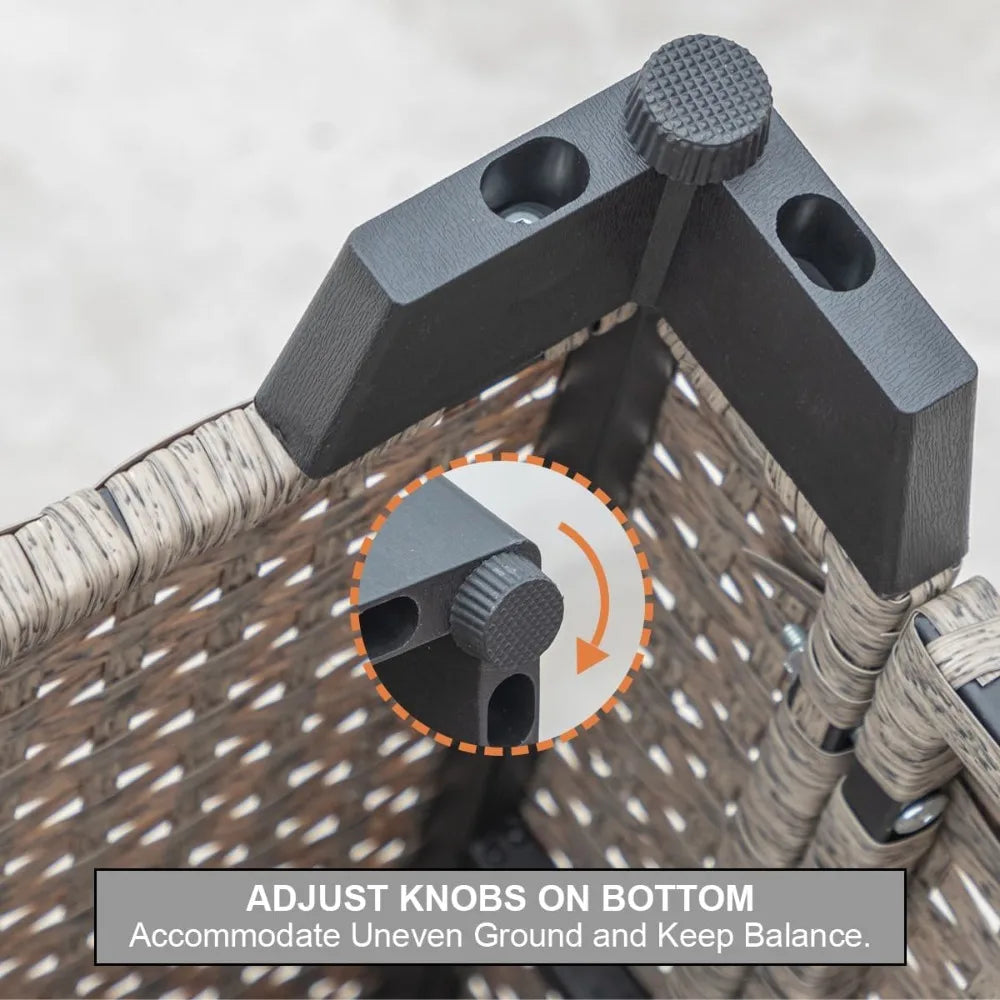 5-Piece Patio Furniture Set – All-Weather Outdoor Sectional Sofa w/Water-Resistant Grey Cushions – Conversation Set