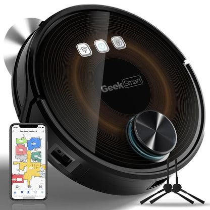 Geek Smart L8 Robot Vacuum Cleaner and Mop with LDS Navigation Wi-Fi Connected App Selective Room Cleaning MAX 2700 PA Suction