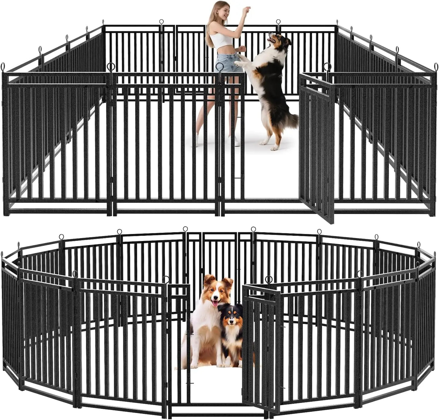 40-Inch Height 16-Panel Metal Dog Playpen for Large Medium Small Dogs, Indoor Outdoor Yard Camping RV Use