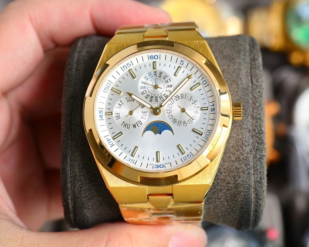VC Top Brand Reissue Watch with Versatile Case and Moon Phase Design for Men