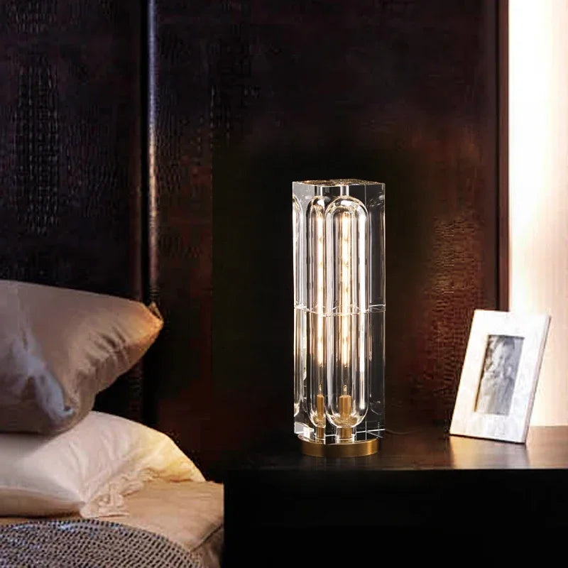 Nordic Luxury Crystal Desk Lights Modern Living Dining Room Art Lighting Bedroom Bedside Reading Copper Table Fixtures