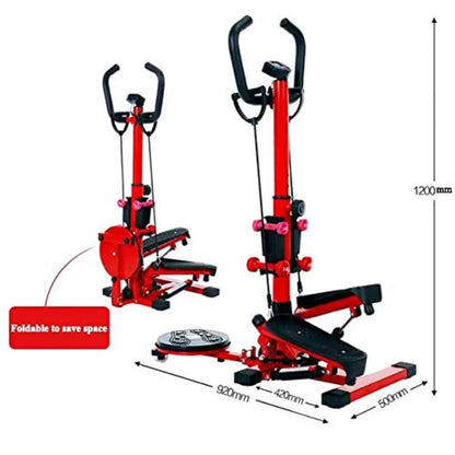 Multifunktions Indoor Stair Stepper Adjustable Climbing Machine Quiet Fitness Exercise Machine Folding Pedal Exerciser with Arm