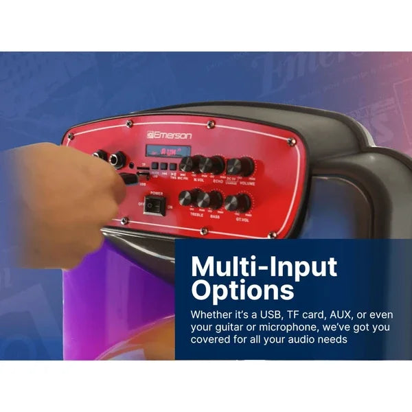 Portable 15' Bluetooth Party Speaker with Dynamic Flame Lights
