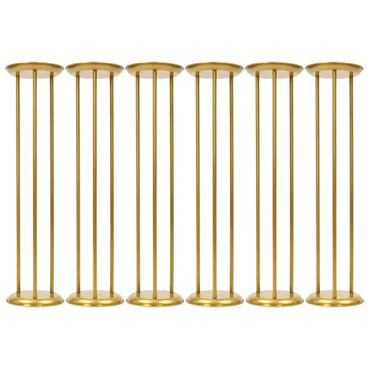 6 Pcs Gold Flower Display Stand, 39.4in Tall Columnar Decorative Fower Rack, Road Lead Centerpiece Vase for Home Event Party Wed