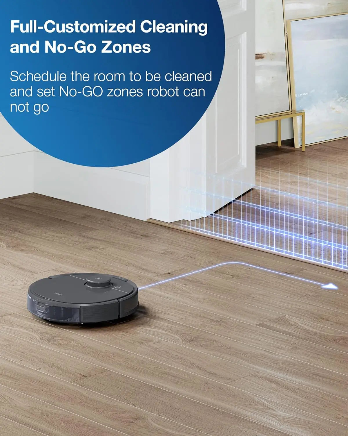 T8 Robot Vacuum and Mop Cleaner with Laser Navigation, Multi-floor Mapping, Object Avoidance, Custom Clean Zones