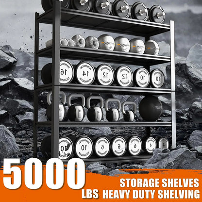 5000LBS Garage Shelving Heavy Duty Metal Shelves ,Storage Shelves Adjustable 5 Tier Metal Shelves for Garage, Customized