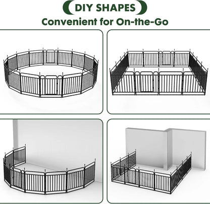 40" Height Dog Fence with 16 Panels, Portable Handle & Strap, Easy Setup for Indoor and Outdoor Pet Use