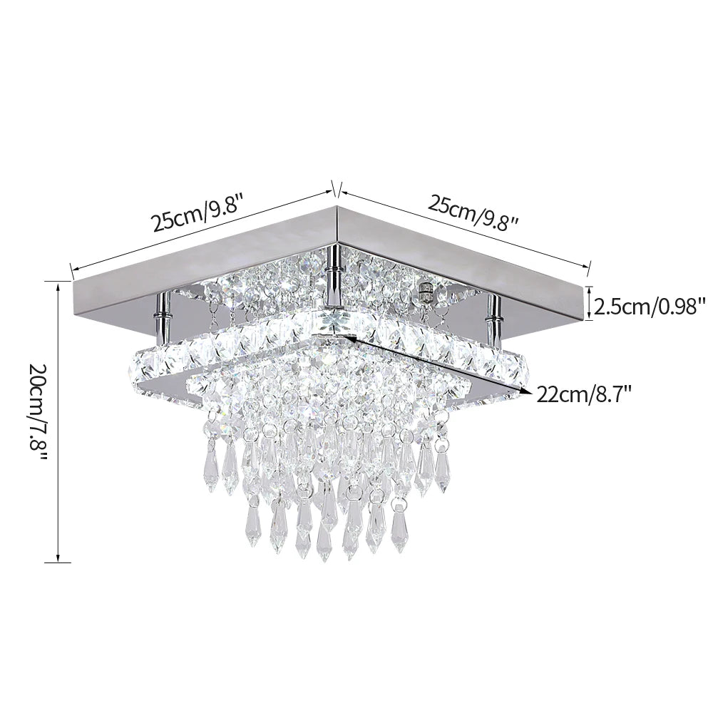 VETRULUS Luxury Silver K9 Crystal Ceiling Lamp Led Chandelier Modern Living Dining Room Decor Pendant Light Lustre Home Fixture