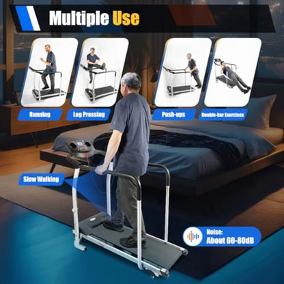 Recovery Fitness Walking Treadmill3 Gears Walking Treadmill for Senior with Cup Holder and LCD Display with Safety Lock Adjusta
