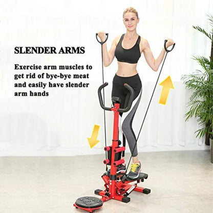 Multifunktions Indoor Stair Stepper Adjustable Climbing Machine Quiet Fitness Exercise Machine Folding Pedal Exerciser with Arm