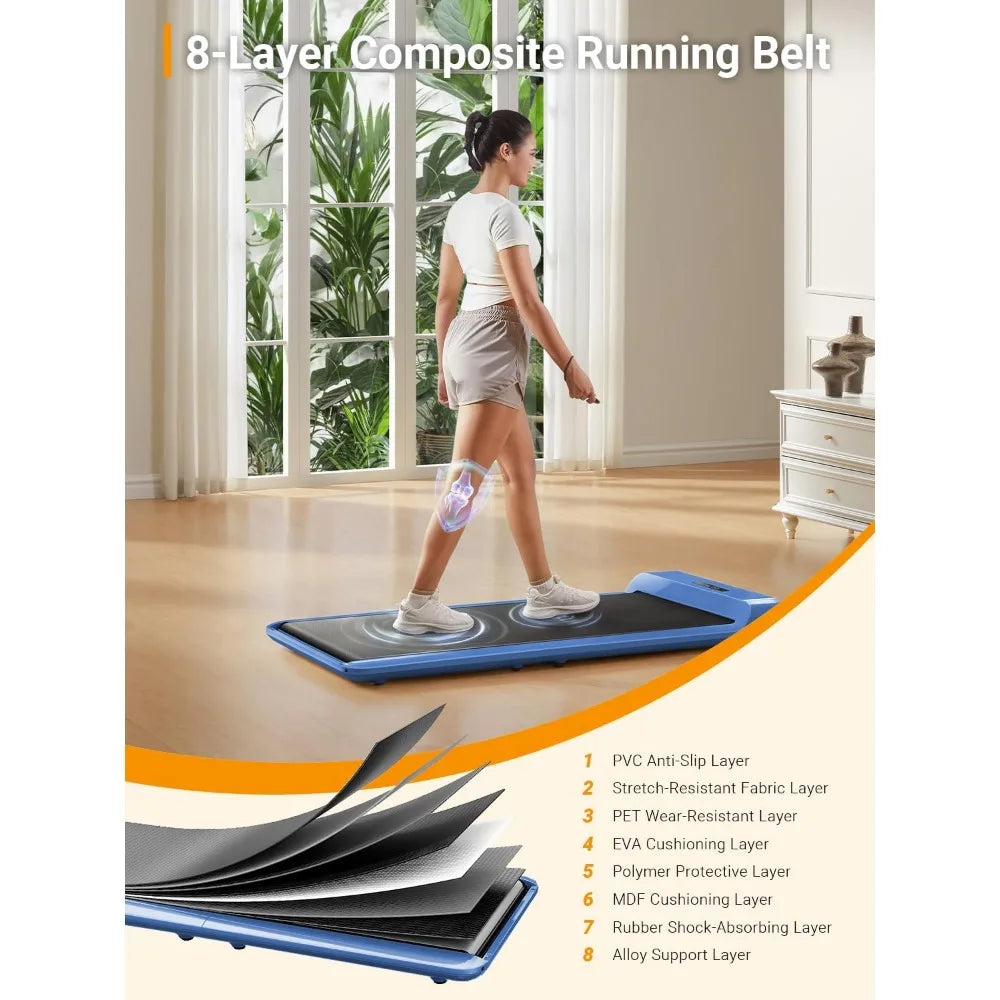 Compact Foldable Treadmill for Desk Use, Home Office Fitness Equipment, Stylish Design, No Assembly Required, Space-Saving Under