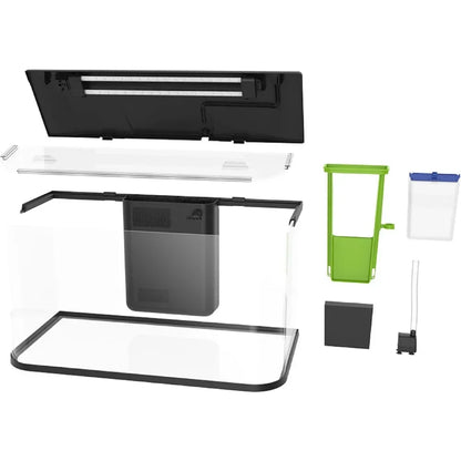 20 Gallon Glass Aquarium Kit with LED Lighting and Built in Filtration Ideal for Beginners and Experts Curved Seamless Design