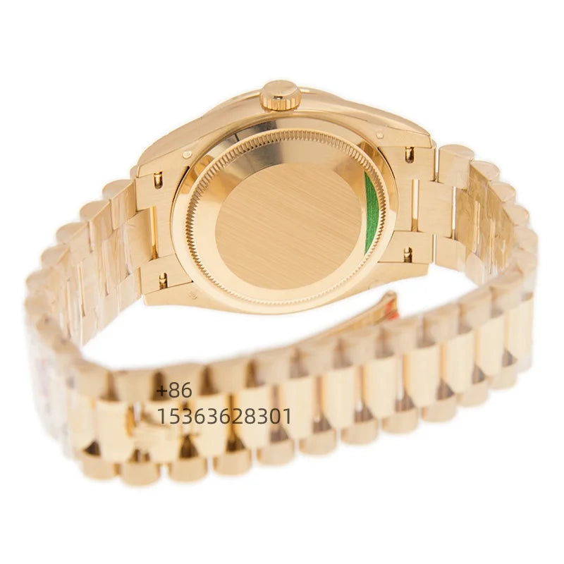 2026 Top Luxury Full Diamond Men's Gold Coloured Gemstone Automatic Mechanical Watch Hip Hop Business High End Vacations Watch