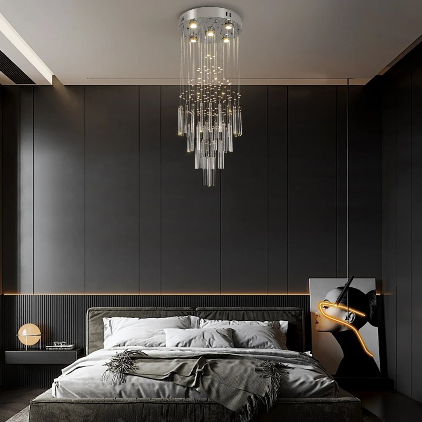 VETRULUS Crystal Ceiling Chandelier Luxury Home Decor Living Room Bedroom  Pendant Lights Lustre Lighting Fixture Ceiling Lamps