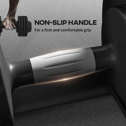 4-Level Adjustable Dumbbells 2 x 22lbs Rubber Weights Exercise Fitness Dumbbell Set with Non-Slip Handles and Tray for Men Wome