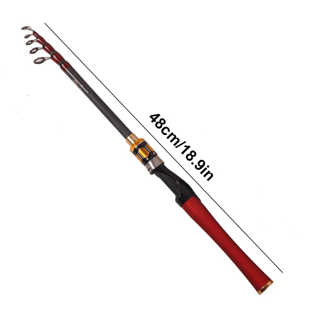 Telescopic Fishing Rod 1.8m/2.1m/2.4m Spinning Fishing Rod Carbon Fiber Spinning Casting Fishing Rod for Bass Pike Carp Fishing