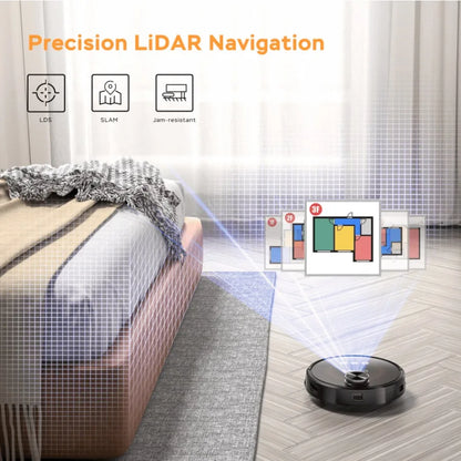 LDS Navigation Robot Vacuum Cleaner - 3-in-1 Vacuum/Sweep/Mop Wi-Fi App Control 2800Pa Suction 3200mAh Battery 160min Runtime S