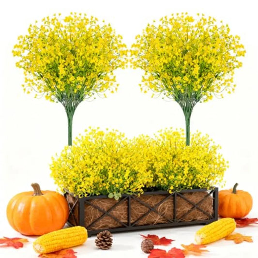 Thanksgiving Fake Flowe for tion 3PCS Artificial Flowe for Outdoo Fake Plants Indoor Plants Fall tions for Home Decor Patio Wed