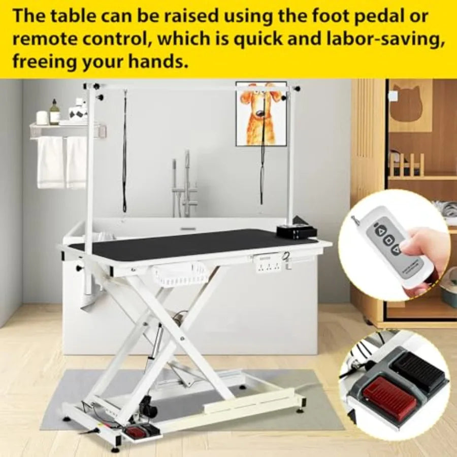 50inch Hydraulic Dog Grooming Table300LBS Electric Grooming Table for Dogs Professional Pet Grooming Station for Large and Smal
