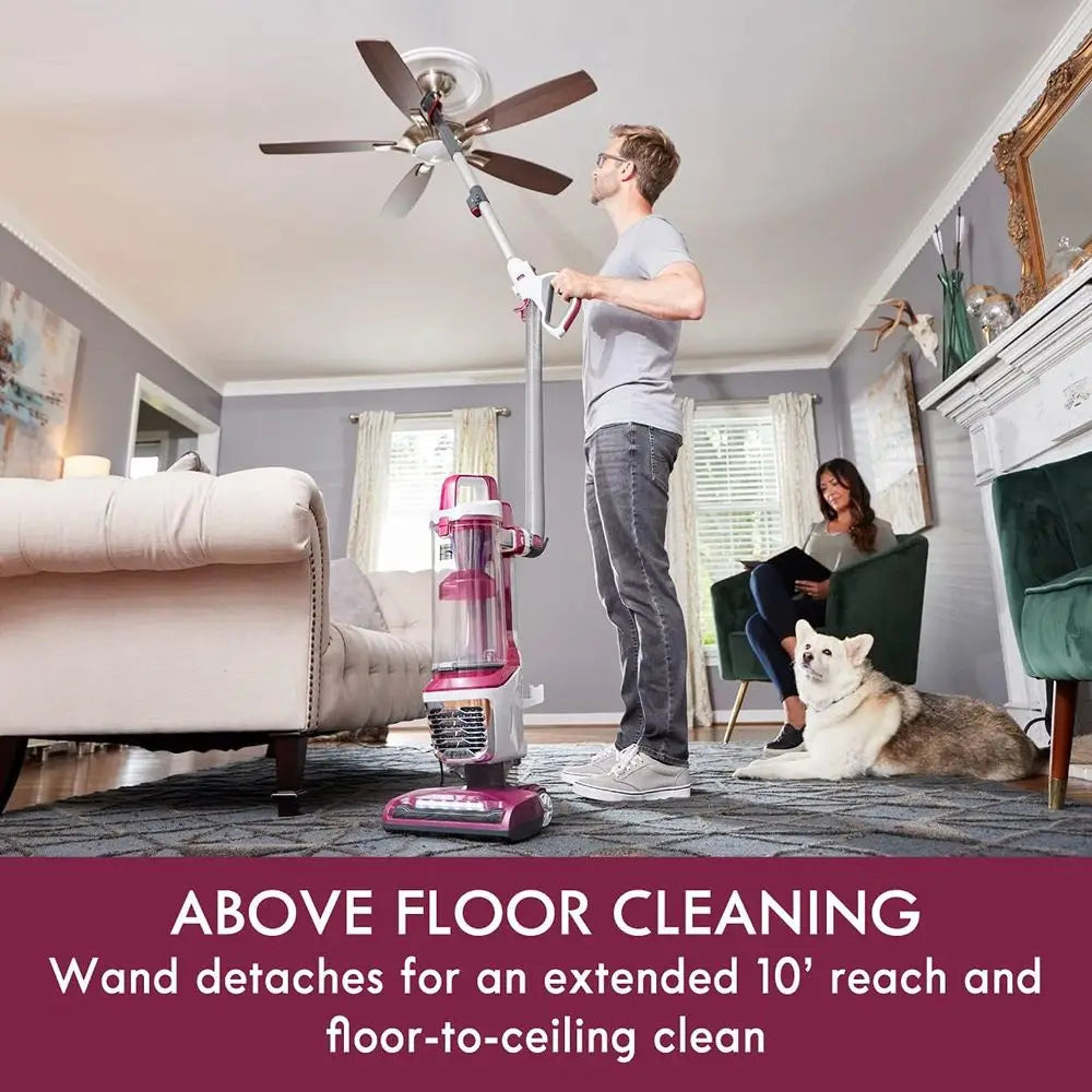 DU5092 Bagless Upright Vacuum Lift-Up Carpet Vacuum Cleaner 2-Motor Power Suction with Hair Eliminator Brushroll, Pet Handi-Mate