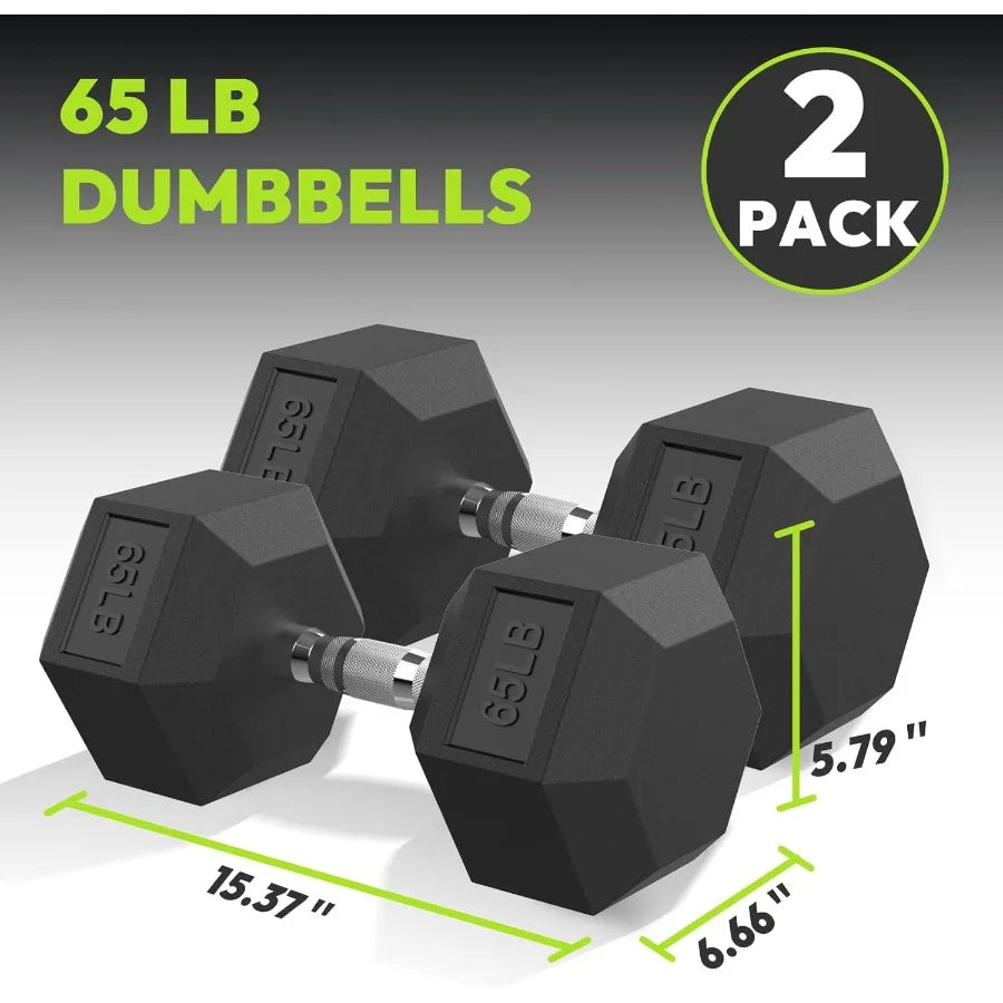 Hex Dumbbell Set 2.565 lb Rubber Encased Exercise Fitness Dumbbells Weights Dumbbells Set of 2 Hand Weight for Strength Trainin