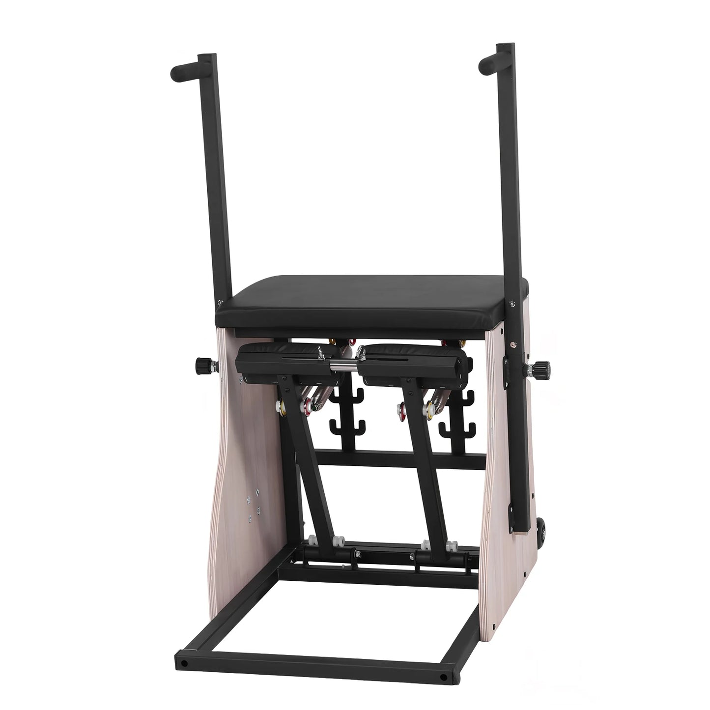 Oak Wood Yoga Fitness Trainer with Adjustable Resistance with Springs Split Pedal Handles for Yoga Core Training Rehabilitation