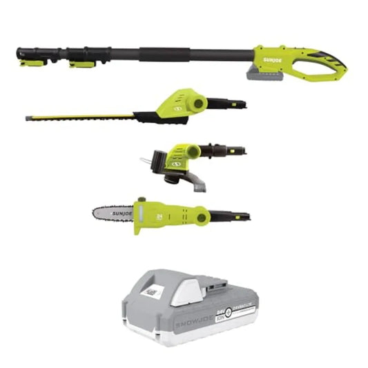 Cordless Lawn Care System Grass and Hedge Trimmer Combo Power Tool Kit with 8 Pole Saw Batteries and Charger - Heavy-Duty Trimm