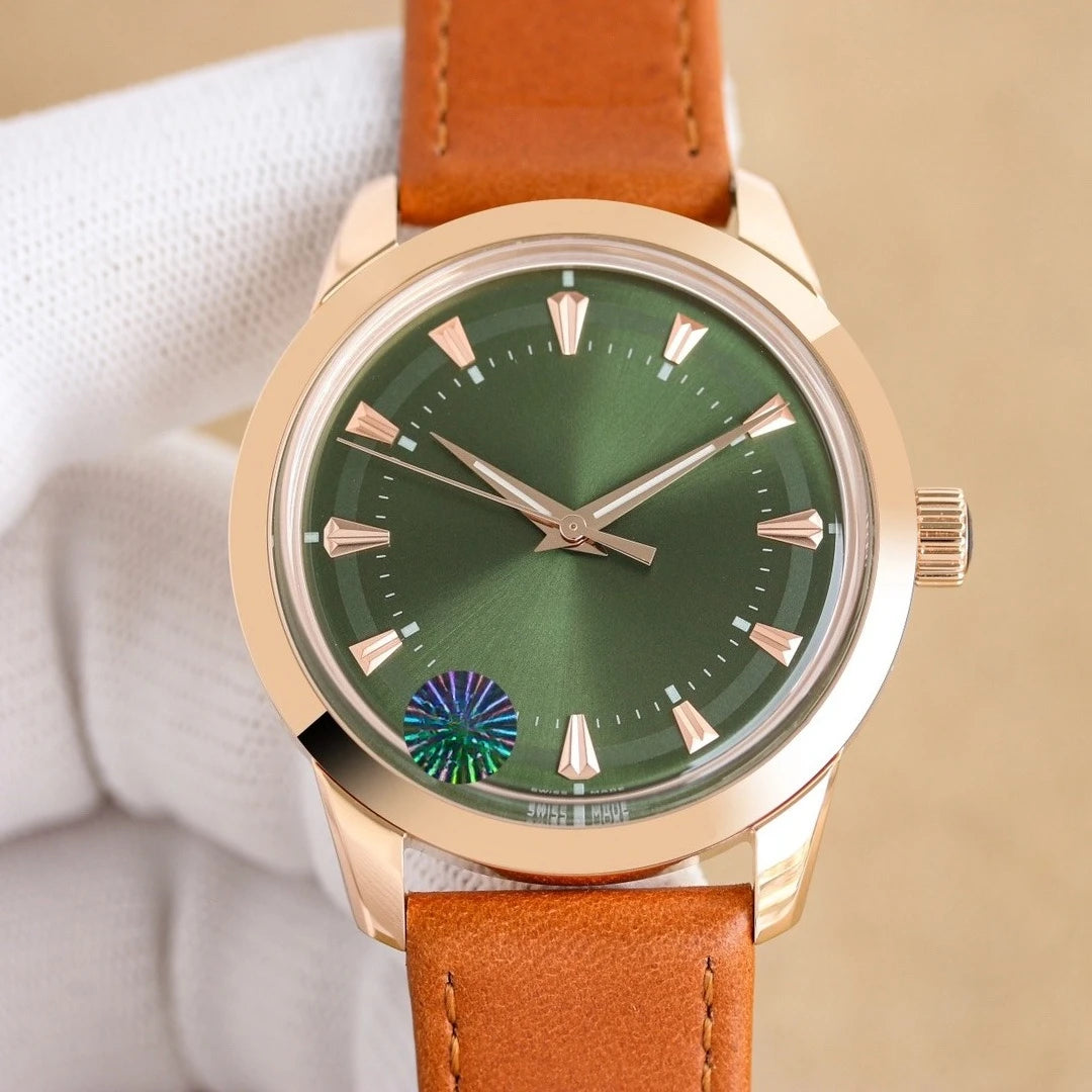 2026 New An Elegant Men's Watch with A Silver Dial and Moon Phase Display Suitable for Various Occasions