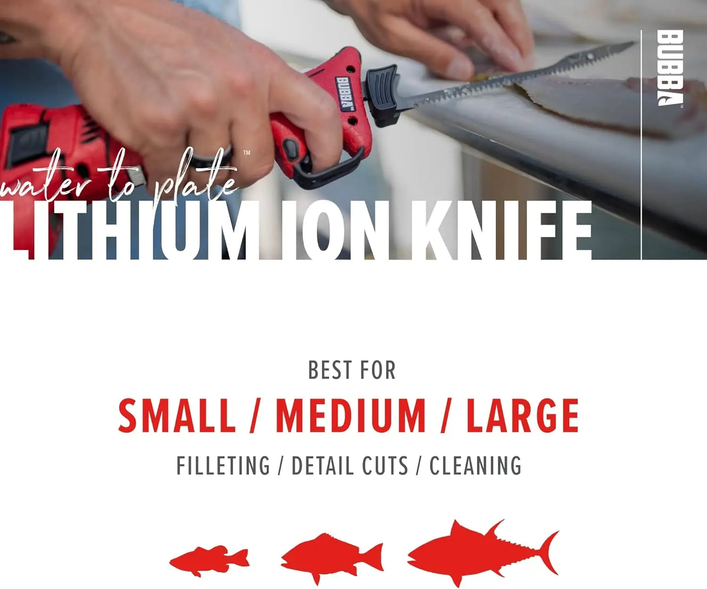 Cordless Electric Fillet Knife with Non-Slip Grip, 4 Coated Blades, Charger & Case for Fishing