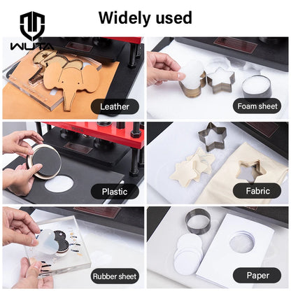 WUTA Pro Leather Cutting Machine Manual Die Cutter Embossing Shaping Tools Hand Press Mold DIY Punching Fabric Paper (Size L)