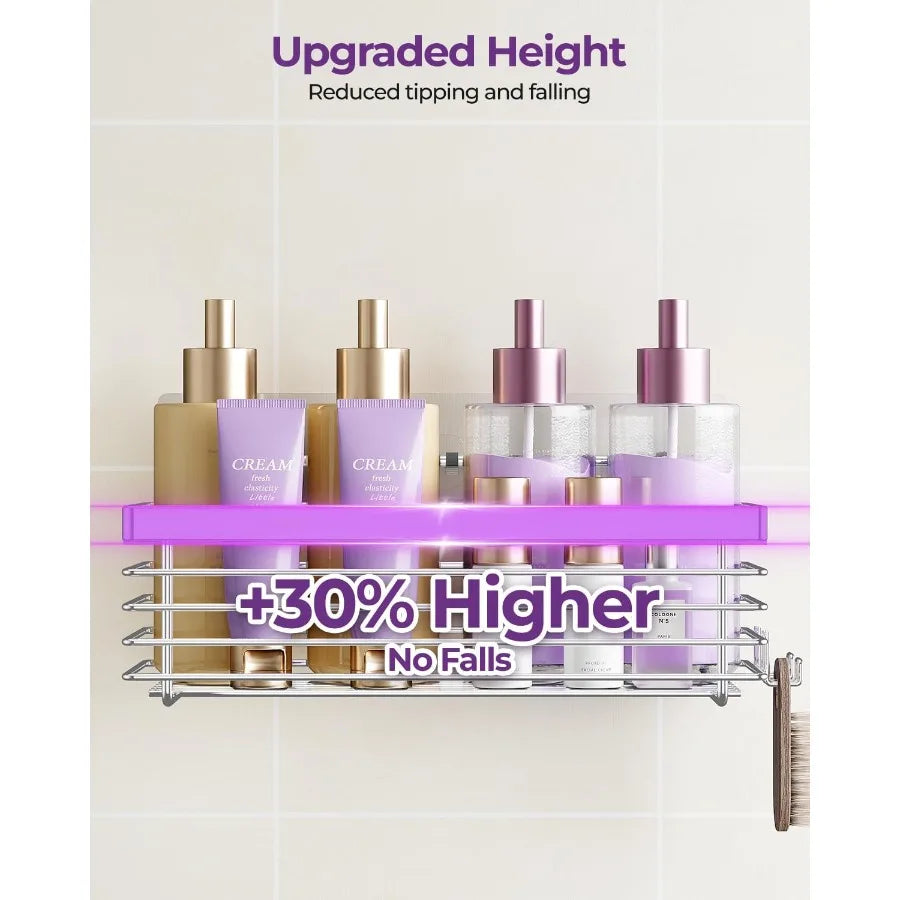 3Pack SUS304 Stainless Steel Shower Caddy with No Drilling Installation for Bathroom Storage Rustproof WallMounted Shower Shelv