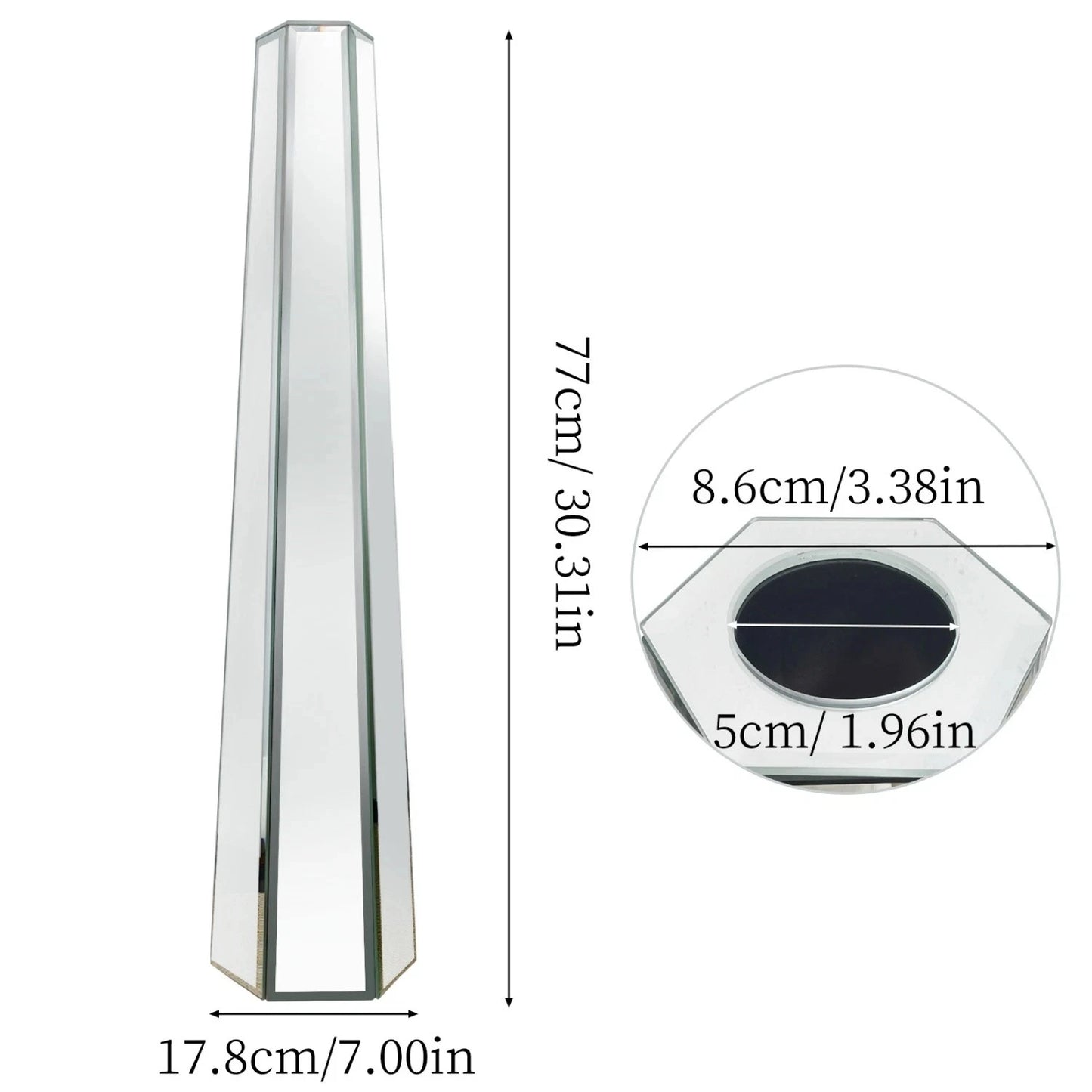 30" Tall Mirrored Floor Vase, Silver Big Vases for Decor Living Room, Home Decorative Vases for Dried Flower