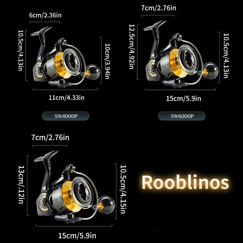 Rooblinos SW Spinning Reel Ultralight Carbon Fiber Surf Reel 18kg Max Drag Saltwater Freshwater Fishing Wheel Tackle Reels