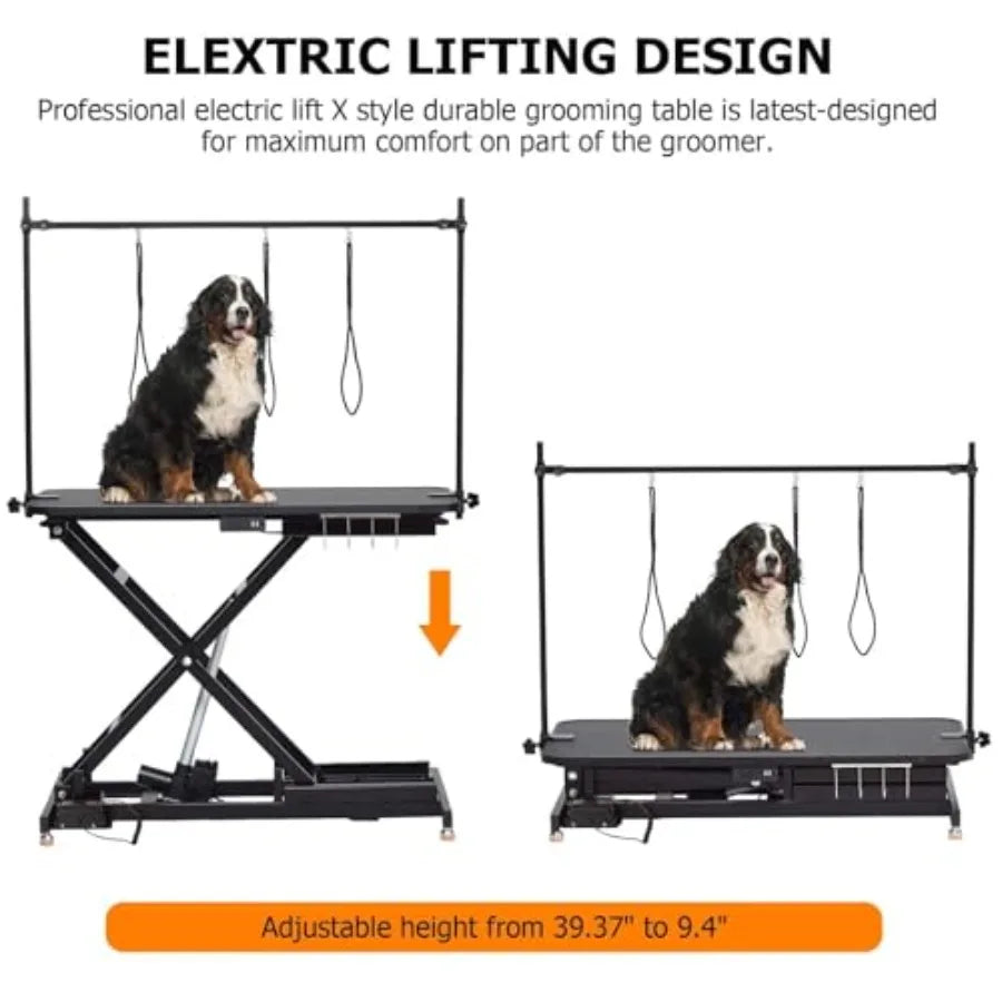 Professional Electric Grooming Table for Dogs At Home Capacity 264 LBS Dog Grooming Table Height Adjustable Pet Grooming Table