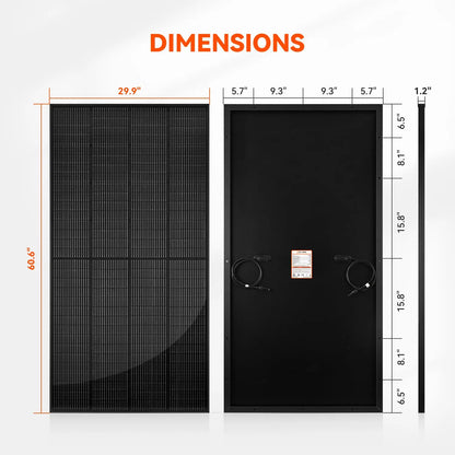 250 Watt 24 Volt 16BB Cell Monocrystalline Solar Panel N-Type Cells High Efficiency Solar Module for RV Trailer, Customized
