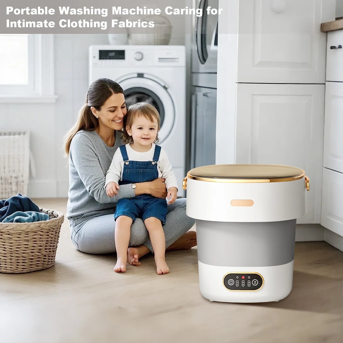 Portable Washing Machine With Spin Dryer, Fully Automatic 13L Folding Washing Machine With 3 Cleaning Modes For Cleaning